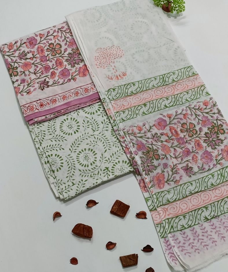 jaipuri-cotton-dress-material-small-green flowers