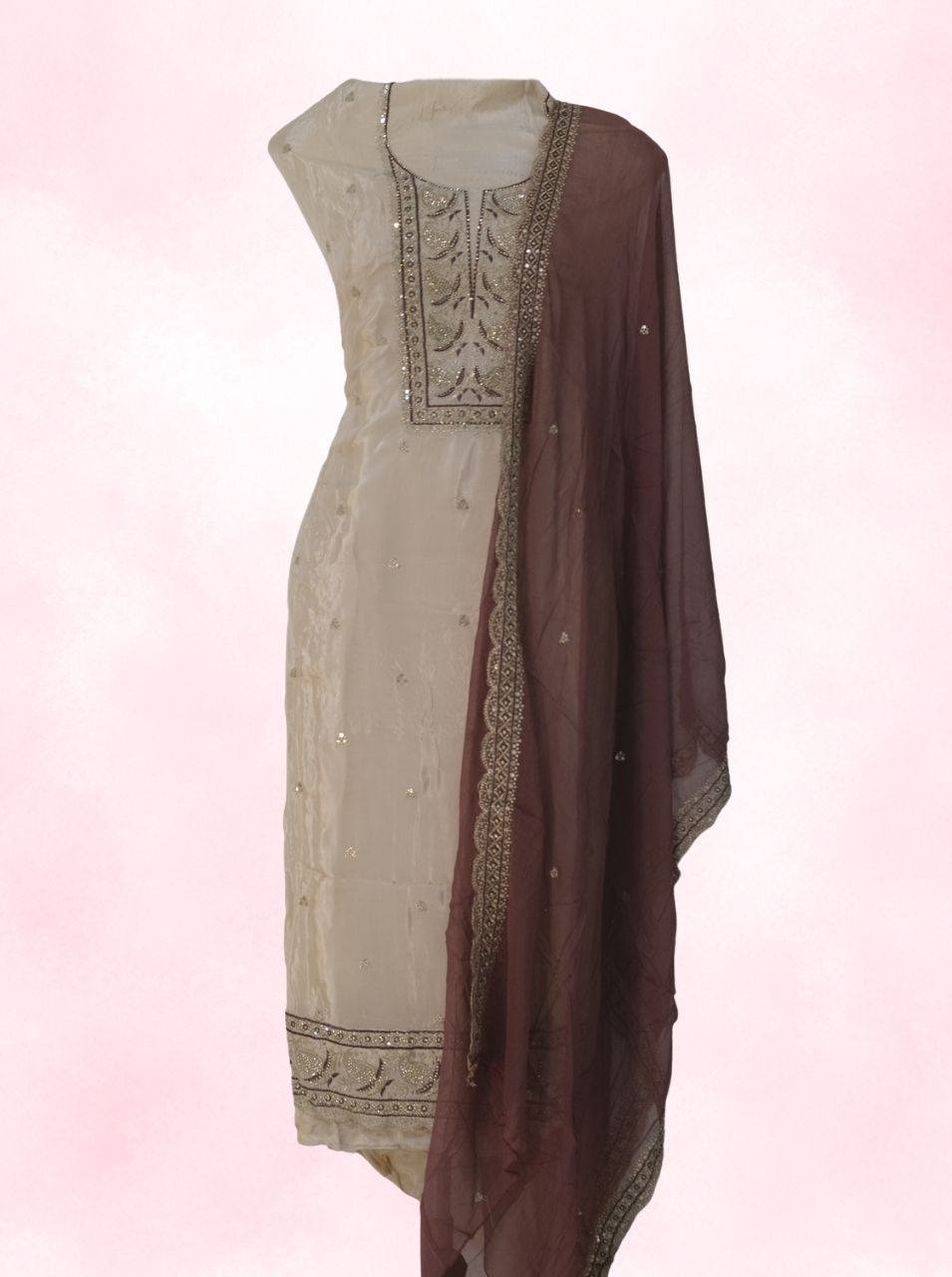 maroon-partywear-unstitched-suit-organza